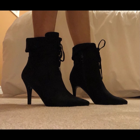 Faux Suede Pointy Toe Ankle Boot - Picture 1 of 4